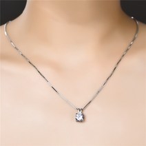 갑상선 목걸이 초커 Y 솔리테어 8 2 큐빅 지르콘 펜던트 솔리드 실버 컬러 여성