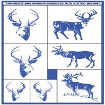 Armour Etch Stencil Rub N Etch Stencil Bucks 5-Inch by 8-Inch, 1