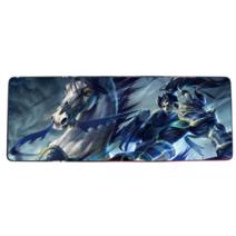 롤 LOL 디자인 마우스 패드 79종 시리즈 리그 오브 레전드 장패드 3mm 두께, 900x400mm + 3mm개, 진한 파란색 A