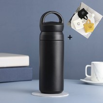 [미니 캔버스백 100% 사은품 증정] 500ML 텀블러 트레블 스텐 텀블러 보온 보냉, D텀블러 블랙+미니 캔버스백
