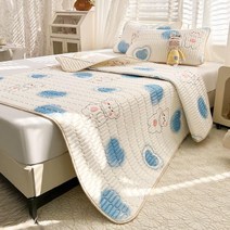 쿨매트 여름 냉감 쿨링 통풍 라텍스 쿨패드 시원한 실크 접이식 토퍼, 작은 파란 곰