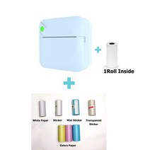 날인기 유통기한 마킹기 스티커 휴대용 2d 프린터 모바일 미니 열전사 자체 접착 라벨 소기업용 인쇄기, 18 C17 Blue with 7Rolls