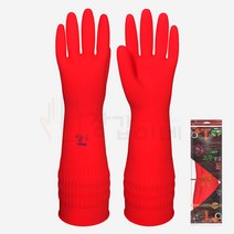 [장갑이네] 업소용 식품 고무장갑 빨강 핑크 베이지 1켤레 S 33cm, 1개
