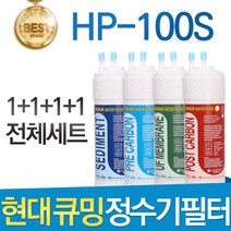 현대 큐밍 HP-100S 고품질 정수기 필터 호환 전체 1년, 선택01_전체세트(1+1+1+1=4개)