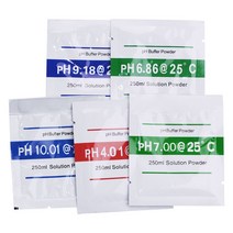 수질측정기 Yieryi 5 개/몫 PH 버퍼 분말 Ph 4.01/ 6.86 /7.0/9.18/10.0 측정 교정 솔루션 미터 테스트 액, 한개옵션0