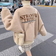 귀여운 루즈 오버 핏 V넥 플리스 레터링 롱 후리스 집업 점퍼 여성 가벼운 도톰한 두꺼운 따뜻한 캐주얼 자켓 잠바 봄 가을 겨울 간절기 편한 아우터 20대 10대 여자 야상 룩