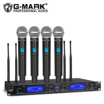 녹음 마이크 방송 유튜브 강의 녹음용무선 g-mark g440 4 채널 핸드 헬드 다이나믹 노래방 밴드 dj 파티 무대 교회 쇼, 협력사, EU 플러그