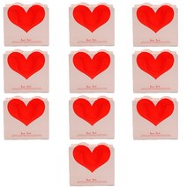 선물쇼핑백 하트 종이가방 소형 10장 연말행사 이벤트 답례품 선물포장 종이백, 종이쇼핑백 하트 종이가방 소형 10매