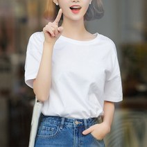 일품 공간 남녀공용 순면 라운드 반팔티 화이트 220g