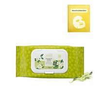 더샘 [THESAEM] Healing Tea Garden 티트리 클렌징 티슈 60장 + 천연 페이셜 마스크 시트 샘플 1개(랜덤) / 보습 마일드 물티슈 K Beauty, Green Tea Cleansing Tissue