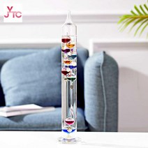 카페 장식품 디자인 거실 소품 갈릴레오 유리 온도계 인테리어, 10구(5*44cm) 14-32℃ 순풍우편