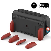 Skull & Co. GripCase 세트 : 인체 공학 교체 가능 그립 각 사이즈의 손에 적합 그립 커버 (케이스 포함) - 슈퍼 마리오 오디세이 + 레드