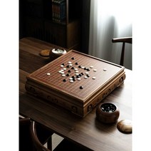 고급 정통 원목 바둑판 바둑알 세트 장기 바둑 체스, 신형) 단면 대나무 항아리