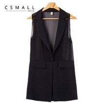 cs mall 여성 여름 쉬폰 롱 조끼 정장 W823