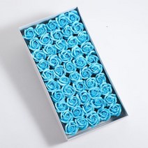비누꽃 비누꽃바구니 꽃다발 플라워박스 50pcs 3 레이어 인공 장미 비누 꽃 머리, 6