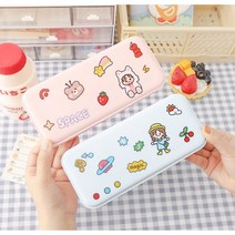 파스텔 사각 납작 필통 크리미 필통 다꾸 DIY 무지 예쁜필통 4종, 크리미스카이블루