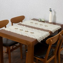프렌치 레이스 테이블러너 3p 식탁 북유럽러너, 단일사이즈
