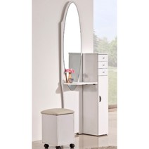 공주풍 슬림 전신거울 서랍장+바퀴의자 세트(62cm) 럭셔리 북유럽 앤틱 1인, 웬지