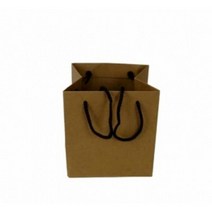[종이쇼핑백] 자연색 정사각 소형(17X15.3x16cm) 10개 1세트 네추럴 패키지 선물 꽃포장 원데이클래스