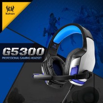 [HICKEIS] 게이밍특화 고음질 LED라이트 컨트롤톡 헤드셋 G5300, 상세 설명 참조, 색상:블루