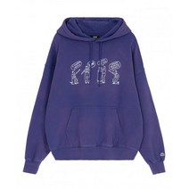 국내매장 정품 LEE 아카이브 그래픽 오버핏 후드 티셔츠 퍼플