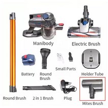 핸드청소기 차이슨 무선 핸드 헬드 진공 청소기 10kPa 150W 강력한 듀얼 모터 LED 전기 스위퍼 홈 자동차 진드기 제거 먼지 청소기, 아랍 에미리트, mite removal brush, 미국