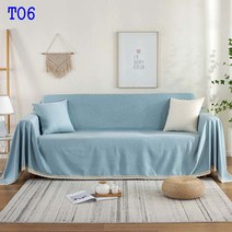 SKANDSALO 소파커버 사계절 통용 가죽소파 타올미끄럼방지 패브릭아트 북유럽스타일의 심플 커버 전면덮개 만능 코튼린넨 고급 식탁보 매트, C09-180*270cm