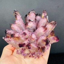 스톤 1 pcs 천연 보라색 유령 팬텀 석영 클러스터 락 및 미네랄 치유 원석 크리스탈, 500-550g