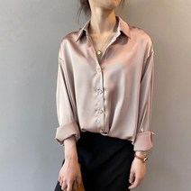 이노뱅크 페미닌 새틴 셔츠 블라우스 4-COLOR ZHA224