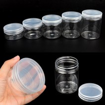 플라스틱원통 슬라임통 플라스틱보관용기 원형투명케이스, 5.5cm - 200ml