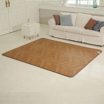 헤링본 우드색상 10mm 전기장판 카페트 매트, 대형230 x 183 cm