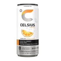 셀시어스 오리지널 스파클링 오렌지 325ml 에너지 비타민 피트니스 드링크 x 18캔, 셀시어스 오렌지 325m x 18캔