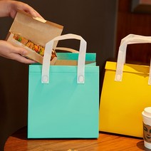타포린가방 부직포 보냉 보온 도시락 쇼핑백 미니 부직포 22cmx26cm, 블루