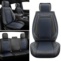 쉐보레 실버라도 GMC 시에라 2007-2023 1500 2500HD 3500HD 크루 캡 더블 확장 픽업 트럭 방수 가죽 시트 커버 5 블랙 블랙513510, 5PC Black & Blue