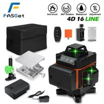 다기능레이저수평기 광파기 fasget 16 라인 4d 셀프 링 360 수평 및 수직 초강력 녹색 녹색 빔
