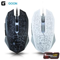 게이밍 사무용 드래그마우스 해상도변경 마우스 GGOON TRM100 카멜레온LED 광축 피시방 배그 롤 서든어택, 블랙, 블랙