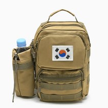 캠핑가방 물병포켓 태극기패치 밀리터리 미니 크로스백 아버지선물, 베이지디지털