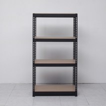 조립식 철제 앵글 수납선반 1500x900x1650_4단, 블랙앵글