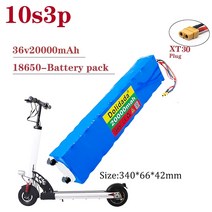 전동킥보드보조배터리 36v 20ah 18650 충전식 리튬 배터리 팩 10s3p 500w 수정 된 자전거 스쿠터 전기 자동차 용 고출력 bms xt30 포함, 없음