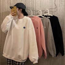 4계절 원마일웨어 심플로고 오버핏 맨투맨 시밀러룩 페어룩
