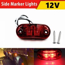 카라반트레일러 2LED 레드 트레일러 사이드 마커 라이트 12 v LED 조명 타원형 클리어런스 자동차 트럭 자동 167905, 1PCS Yellow