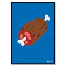 Bon appetit - 어릴때부터 꿈꾼 만화 고기 2 Bond St. 작가 귀여운 식당 카페 인테리어 음식 그림 액자, 포스터만