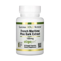 California Gold Nutrition 캘리포니아 골드 뉴트리션 프렌치 마리타임 파인 바크 추출물 Maritime Pine Extract 60베지캡슐