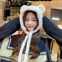 스키장 비니 큐티 곰돌이 여성 가을 겨울 캐릭터