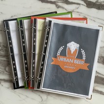 [당일출고] 친환경 에코 메뉴판 + 속지5매 / A4우드 메뉴판 + 속지5매, 에코메뉴판 주황+리필 속지 5매 포함