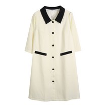 빅사이즈 가을 여성 린넨 원피스 정장 3XL 4XL 오피스룩 스커트 슈트 새내기 커플 사무실 단아한