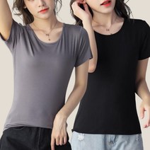 여성 여름 쿨링 모달 기본 캐주얼 베이직 티 루즈핏 브이넥 반팔 티셔츠 쿨링모달루즈핏반팔티