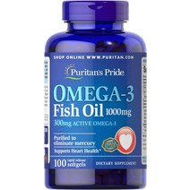 애플파다 Puritans Pride 오메가-3 피쉬 오일 1000 Mg 100개, 1개, 기본