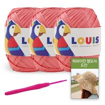 [니뜨] 2022 루이(45g)x3볼+하와이안챙모자도안+후르츠코바늘6/0호, 123_무광 코랄