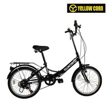 옐로우콘 20형 7단 접이식 오즈 성인자전거, 블랙, 140cm